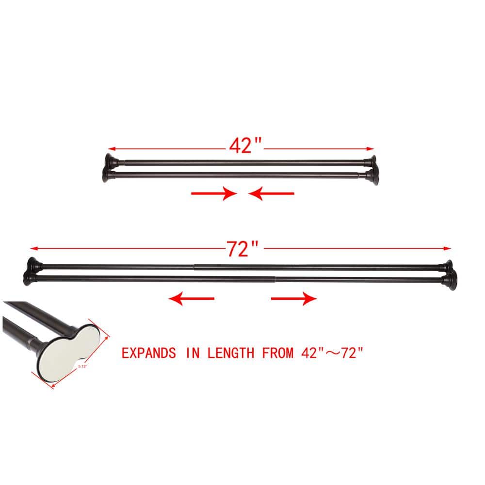 Oil Rubbed Bronze Double Tension Shower Curtain Rod