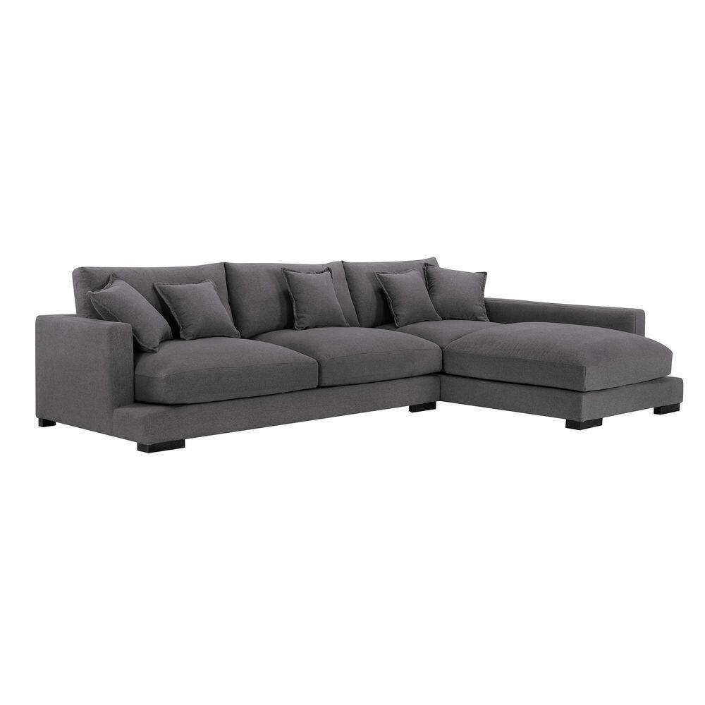 Magic Home 2-Piece 128.3 In. W Gray L Shape Polyester Right Facing ...