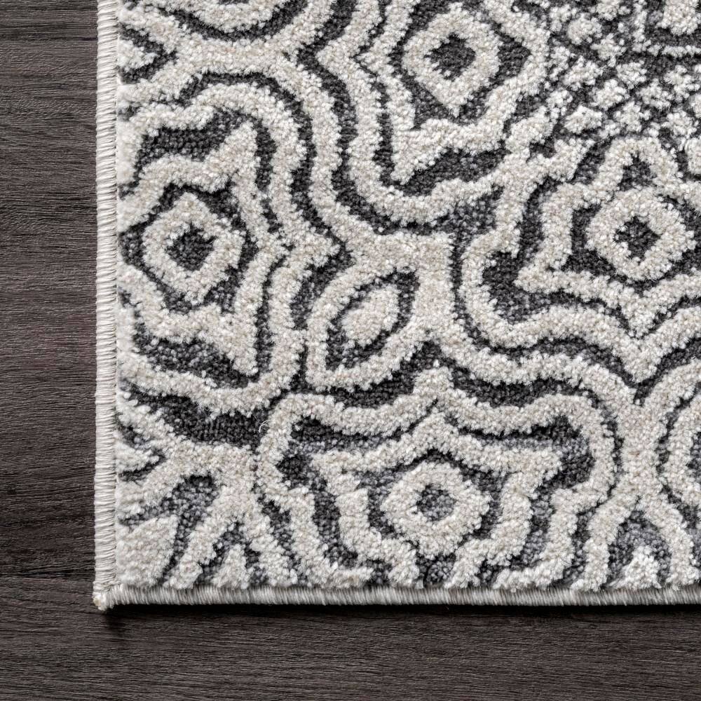 Exie Light Gray Moroccan Geometric 3x5 Area Rug