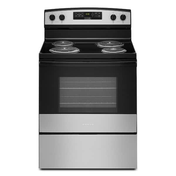 Amana 30 in. 4-Element Freestanding Electric Range in Stainless Steel
