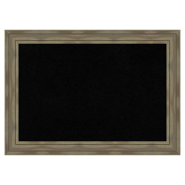 Amanti Art Alexandria Greywash Wood Framed Black Corkboard 42 in. x 30 ...