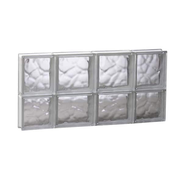 Clearly Secure 27 in. x 13.5 in. x 3.125 in. Frameless Wave Pattern Non-Vented Glass Block Window