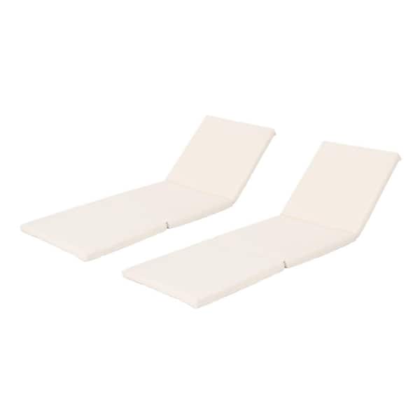 Noble House Caesar Cream Outdoor Chaise Lounge Cushion (2-Pack)