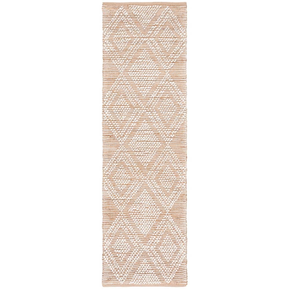 Natura 2 ft. x 8 ft. Natural/Ivory Diamond Striped High-Low Runner Rug price history on PriceWatchPro