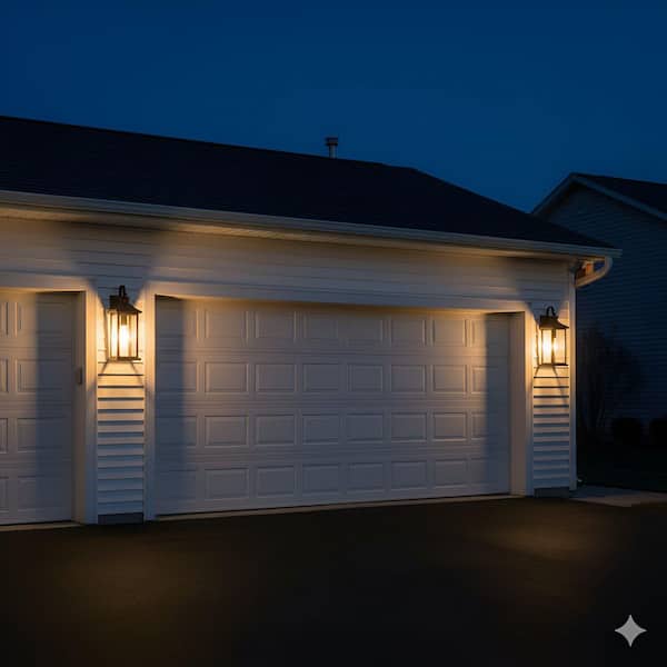 C Cattleya 8 in. Matte Black Motion Sensing Dusk to Dawn Outdoor
