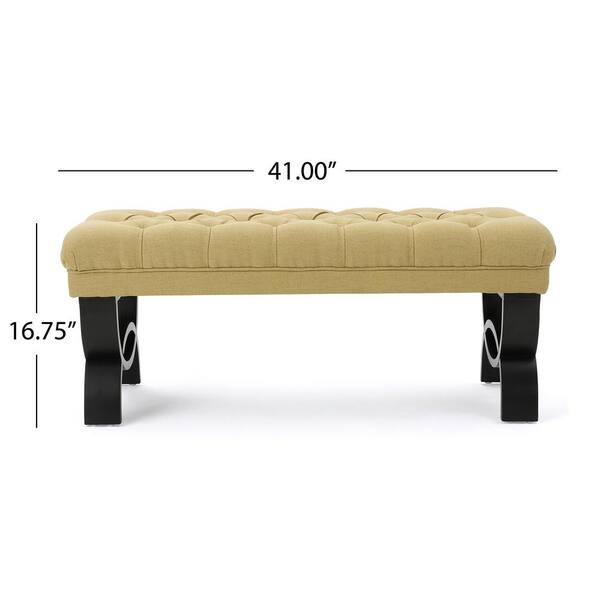 Noble House Scarlett Light Green Fabric Ottoman Bench 10926 The - Main Image