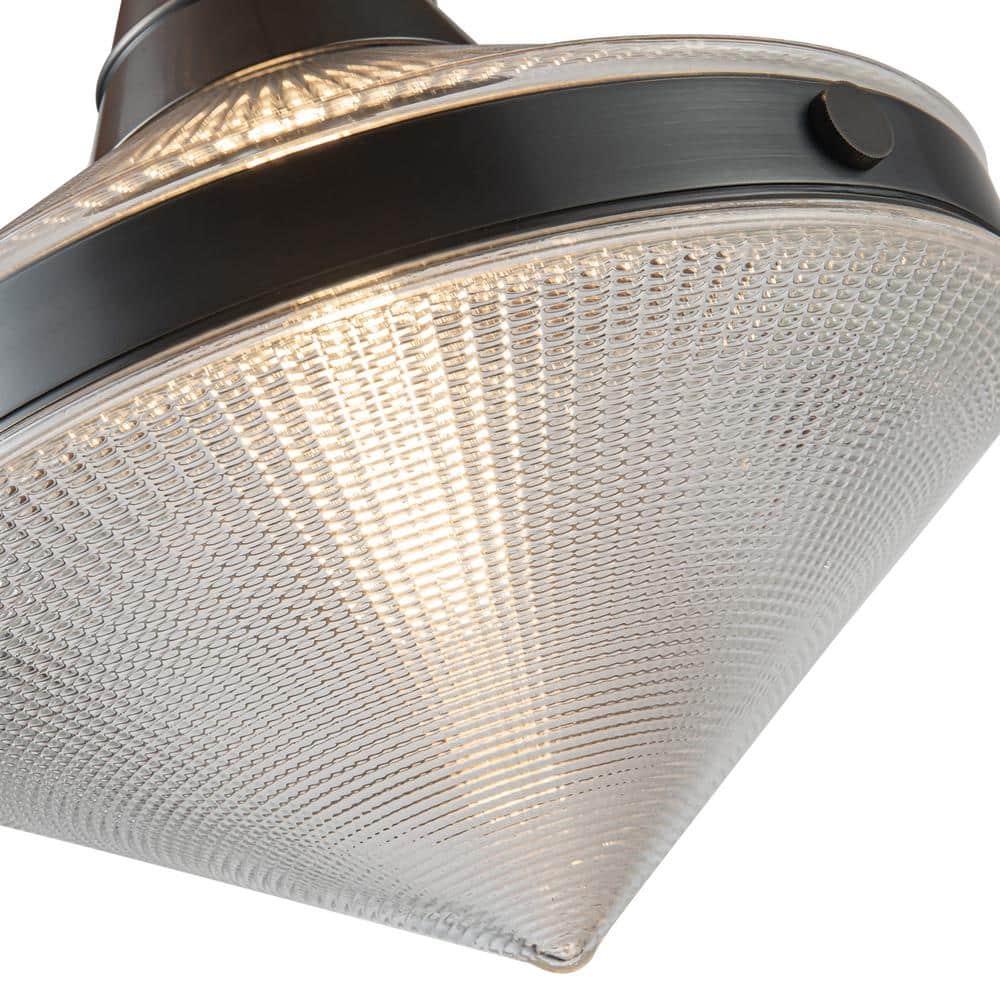 Urban Bronze Prismatic Glass Pendant Light with Metal Accents