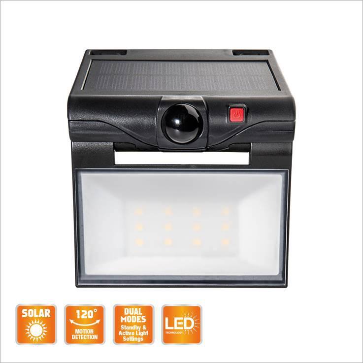 Defiant 120-Degree Black Motion Activated Solar Powered Outdoor 1-Head LED  Security Flood Light 320 Lumens K40425 The Home Depot