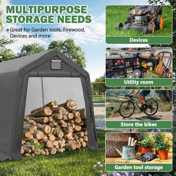 COVERONICS 7 ft. x 12 ft. Outdoor Storage Shed-Heavy Duty Storage