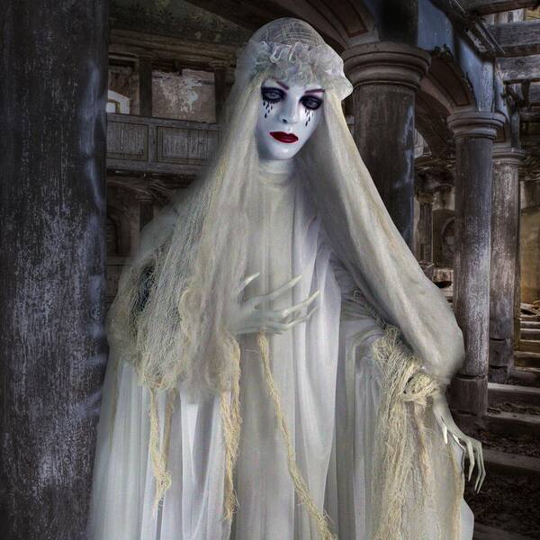 Haunted Hill Farm 78 in. Touch Activated Animatronic Bride