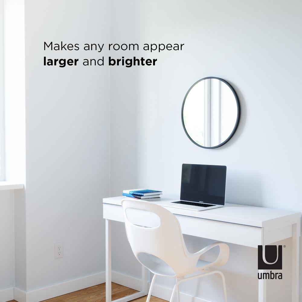 Umbra Hub 20" Industrial Black Rubber Round Wall Mirror