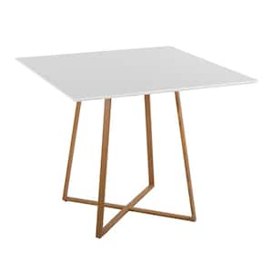 Cosmo 36 in. Square Natural Wood Metal and White Wood Dining Table (Seats 4)