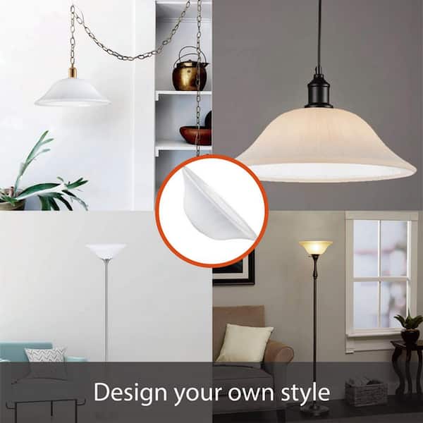 Unbranded 4 1 2 in. H x 15 in. Dia Alabaster Glass Shade For Torchiere Lamp Swag Lamp and Pendant 23142 11