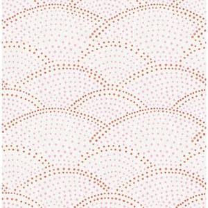 Bennett Pink Dotted Scallop Pink Paper Strippable Roll (Covers 56.4 sq. ft.)