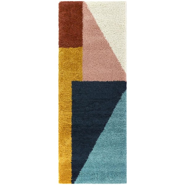 Jordan Multicolor 2 ft. x 10 ft. Geometric Runner Rug