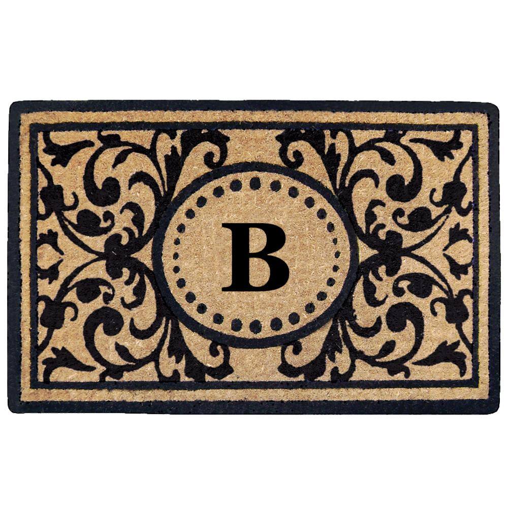 Heavy Duty Black 22 in. x  36 in. Coir Heritage Monogrammed B Indoor Outdoor Door Mat price history on PriceWatchPro