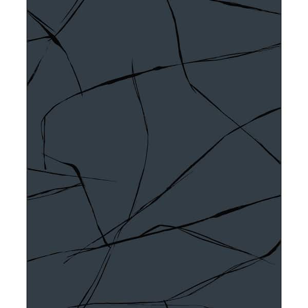 Seabrook Designs Midnight Astratto Abstract Unpasted Paper Nonwoven Wallpaper Roll 57.5 sq. ft.