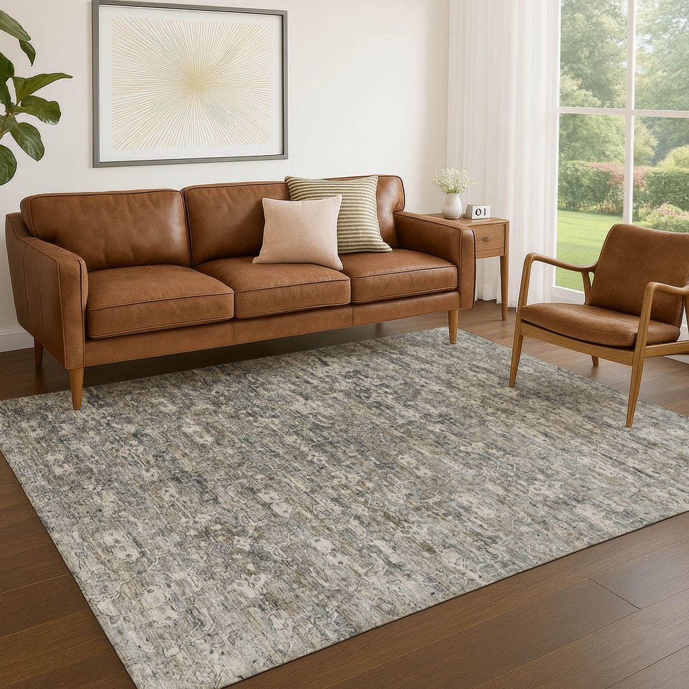 Chantille Machine Washable Indoor/Outdoor Abstract ACN2324 Pewter 9 ft. x 12 ft. Area Rug price history on PriceWatchPro