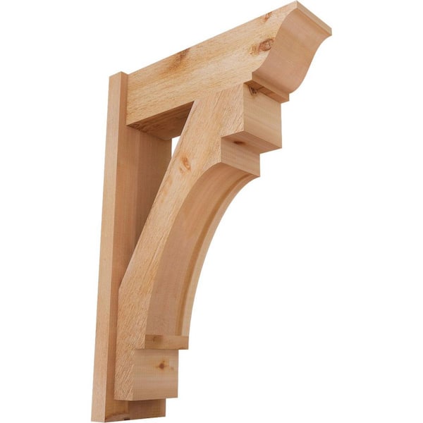 Ekena Millwork 8 in. x 36 in. x 24 in. Merced Traditional Rough Sawn Western Red Cedar Outlooker