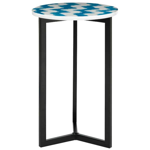 Zaira Blue/White End Table