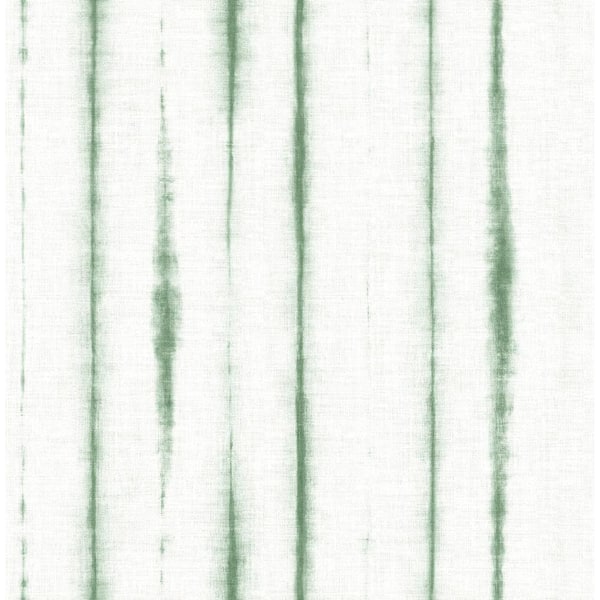 A-Street Prints Orleans Green Shibori Faux Linen Green Wallpaper Sample
