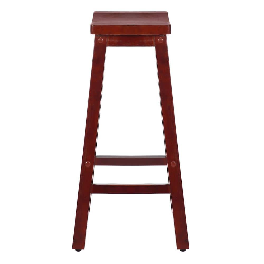 Cherry 29" Backless Saddle Wood Counter Stool Set