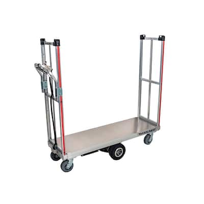 1,000 lbs. Capacity Motorized U-Boat Platform Truck Cart with Removable Handle and Non-Marking Casters