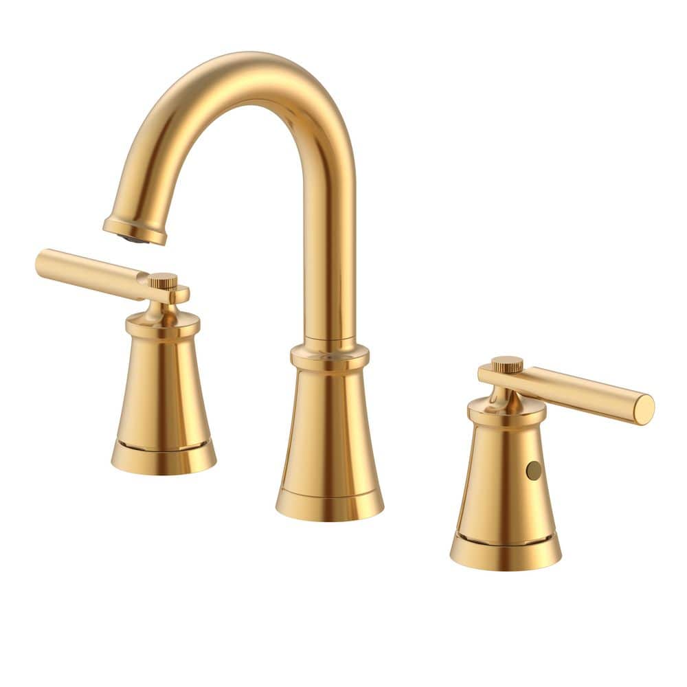 Junipine 8 in. Widespread 2-Handle Bathroom Faucet with Push Down Drain in Brushed Gold price history on PriceWatchPro