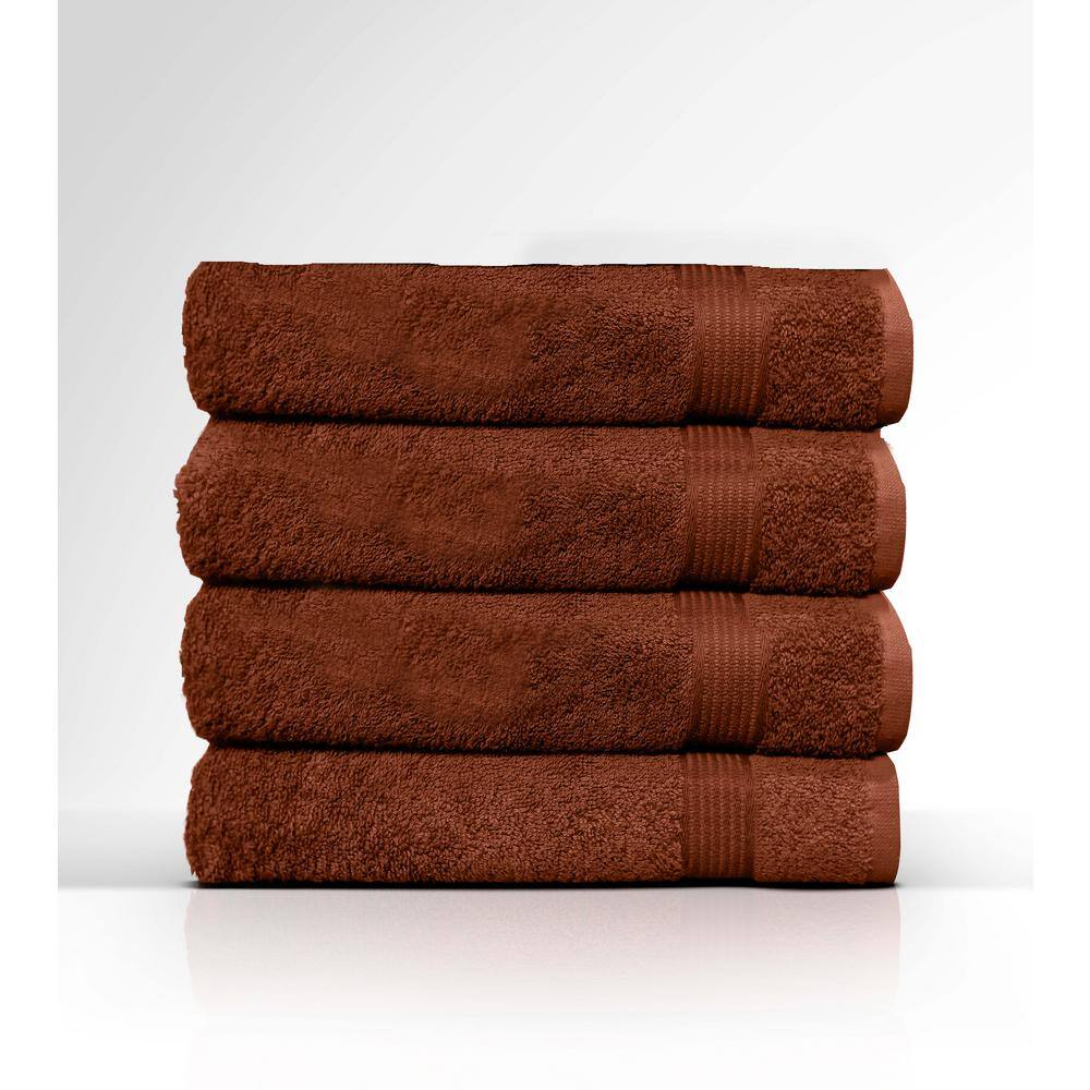 Context Towel 4Piece Brown Geometric 100 Cotton Bath Towel SetPKBRWB4 The Home Depot