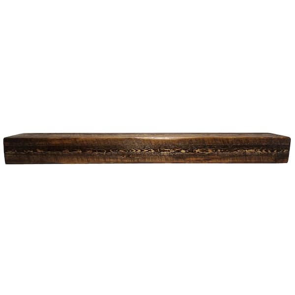 BOULDER INNOVATIONS LLC Solid Spruce Rough-Hewn Mantel 48 in. x 8 in. x 5 in. Fireplace Shelf