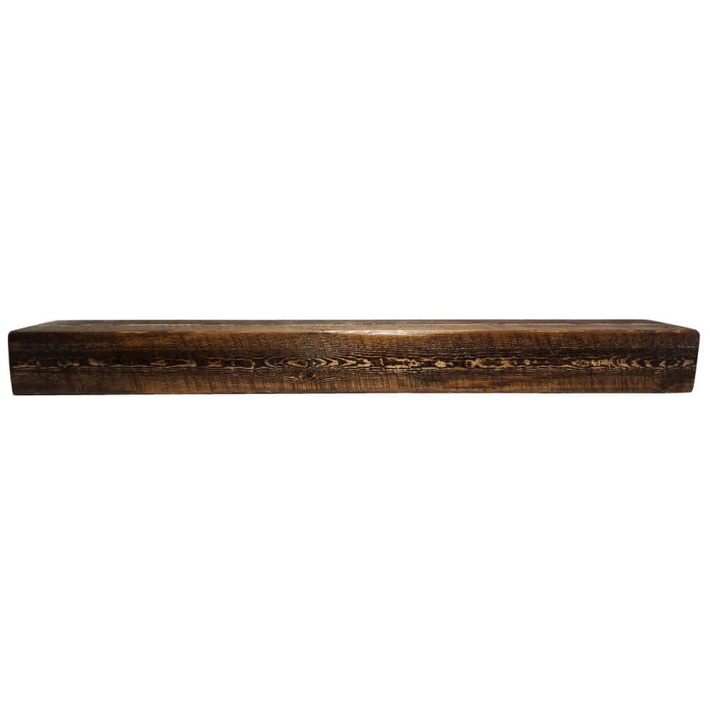 Solid Spruce Rough-Hewn Mantel 48 in. x 8 in. x 5 in. Fireplace Shelf
