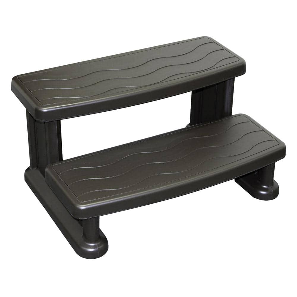 Lifesmart Grey Step For Square Or Round Hot Tubs 303361 The Home Depot   Lifesmart Hot Tub Furniture 303361 64 1000 