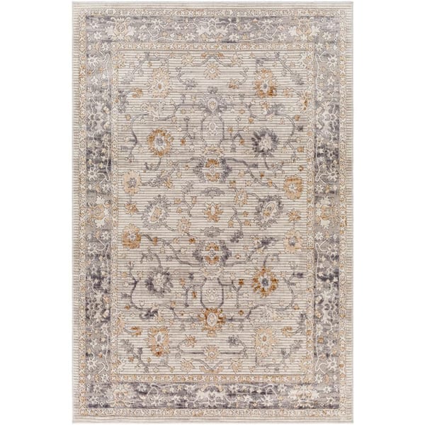 Livabliss Alamo Gray Oriental 8 ft. x 10 ft. Indoor Area Rug