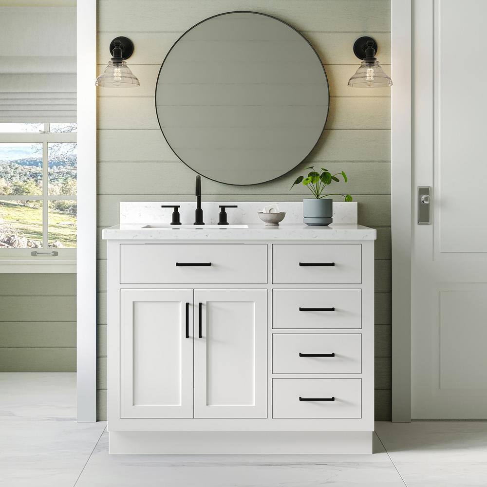 Hepburn 42" White Hardwood Freestanding Single Basin Vanity
