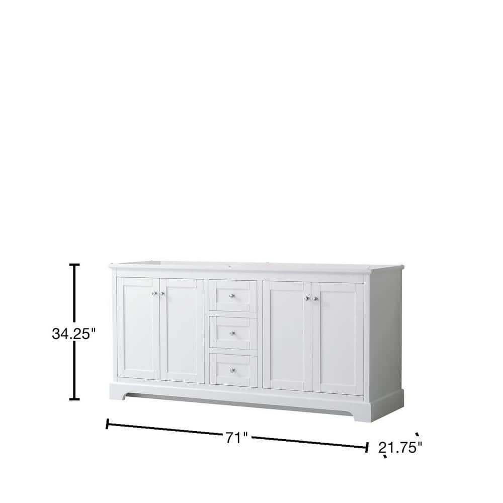 Avery 71" White Double Freestanding Bathroom Vanity
