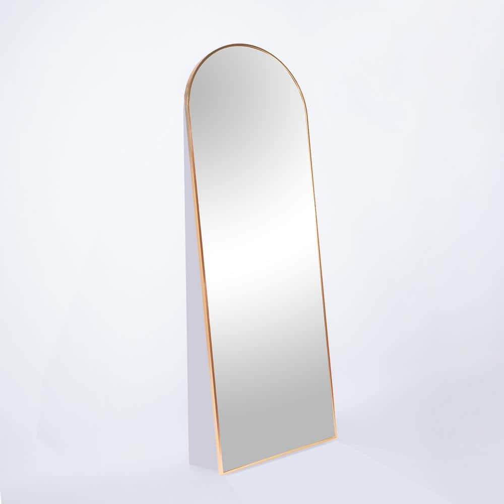 65 in.x 22 in. gold Metal frameArch Floor Mirror, Full Length Mirror Wall M