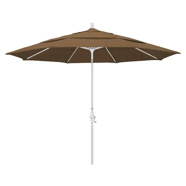 California Umbrella 11 ft. Aluminum Collar Tilt Double Vented Patio Umbrella in Sesame Olefin