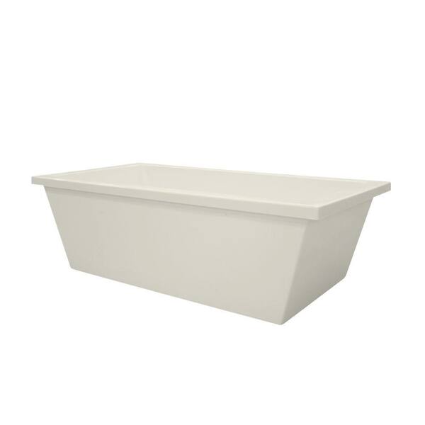 Hydro Systems Brighton 72 in. Acrylic Flatbottom Air Bath Bathtub in Biscuit