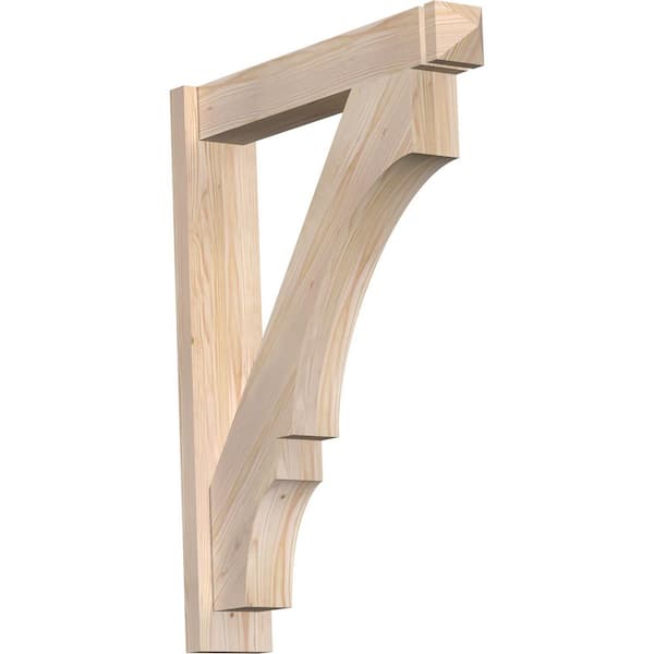 Ekena Millwork 6 in. x 36 in. x 28 in. Douglas Fir Balboa Arts and Crafts Smooth Outlooker