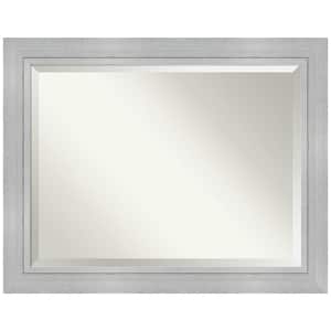 Medium Rectangle Burnished Silver Beveled Glass Modern Mirror (37.25 in. H x 47.25 in. W)