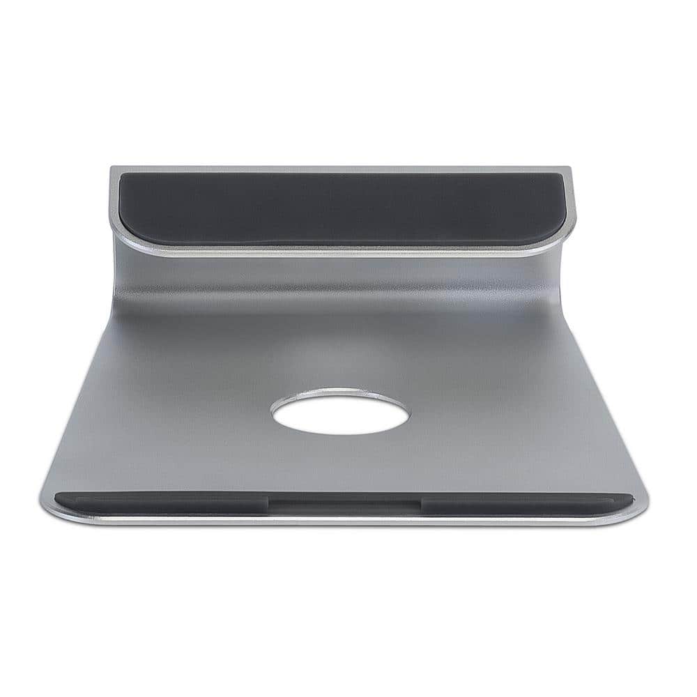 Ergonomic Silver Aluminum Tilted Laptop Riser Stand