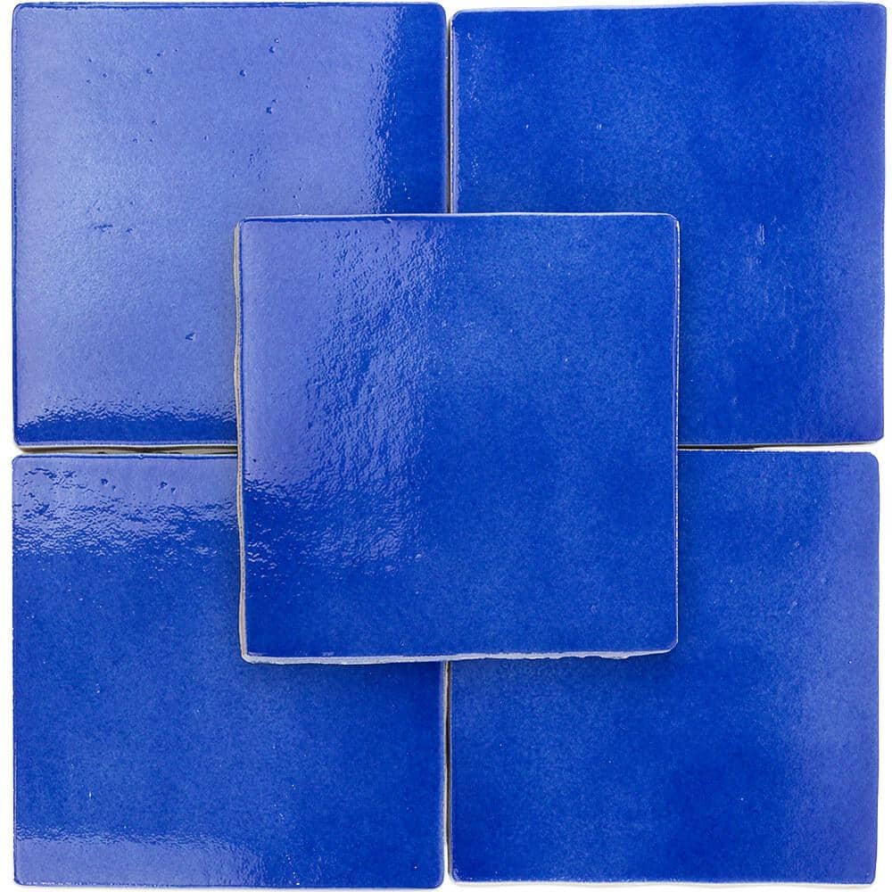 Triton 7" x 7" Polished Blue Porcelain Tile