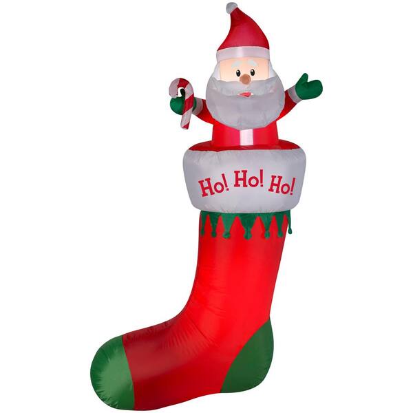 New Hanging Stocking Santa 7' Airblown Christmas Inflatable Yard Decor Light 