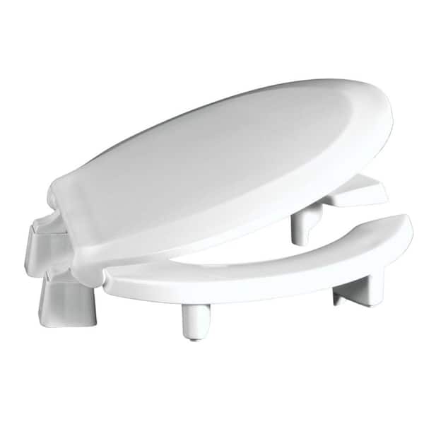 CENTOCO ADA Compliant 3 in. Raised Round Open Front with Cover Toilet Seat in White
