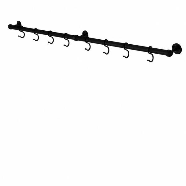 Matte Black Heavy-Duty Ceiling Mount Pot Rack with 20 Hooks and Adjustable Chains for Cookware Storage