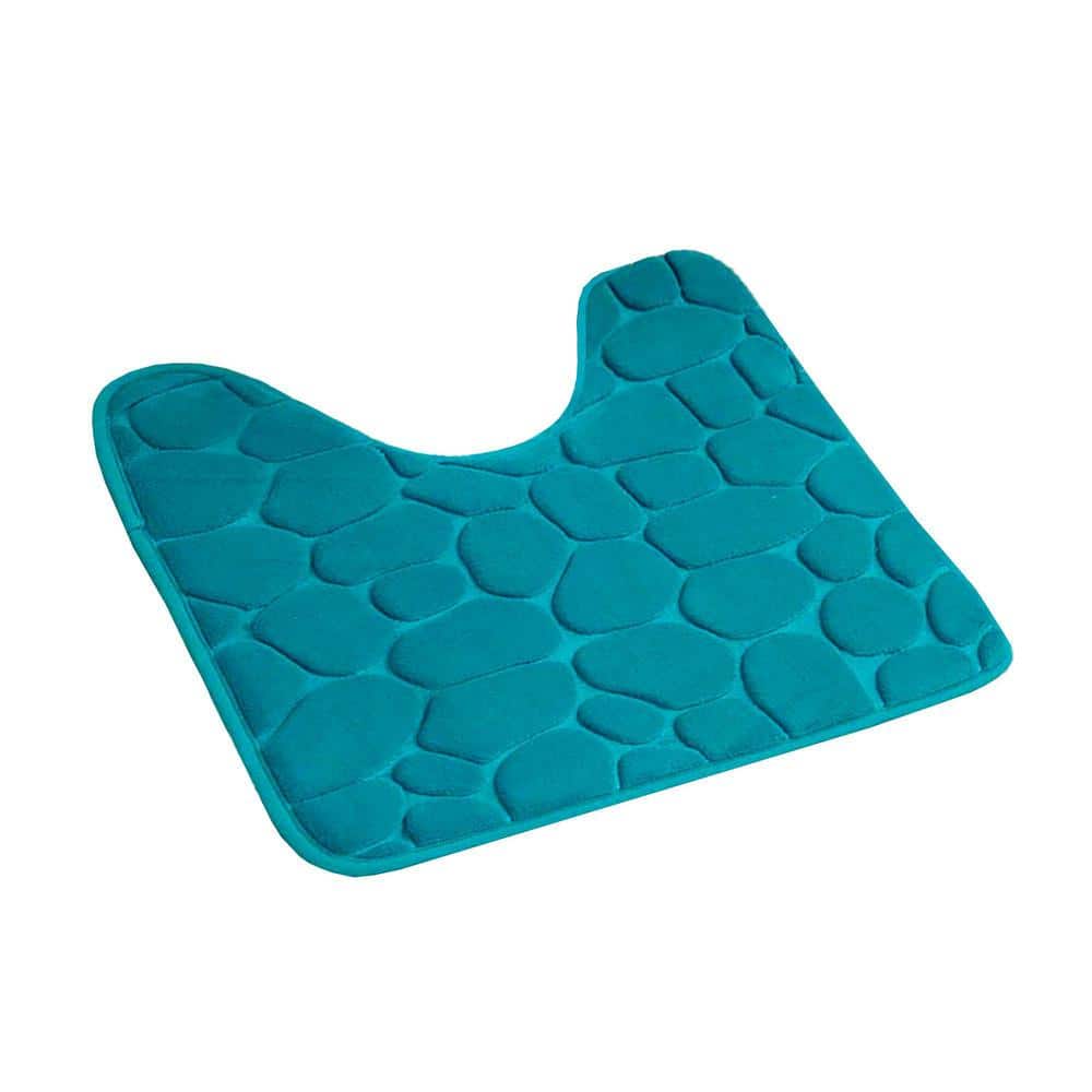 3DPebbles 20 in. x 20 in. Peacock Blue Memory Foam Contour Bath Mat 7745119 The Home Depot