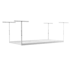 48 in. W x 45 in. H x 96 in. D Adjustable 13.5 in. - 45 in. H Overhead Garage Storage Rack in White