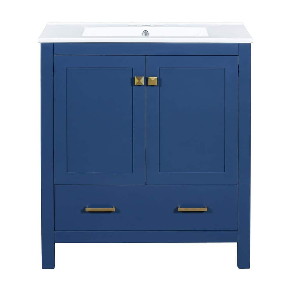 60 in. Freestanding Blue Bath Vanity with White Ceramic Top Unassembled price history on PriceWatchPro