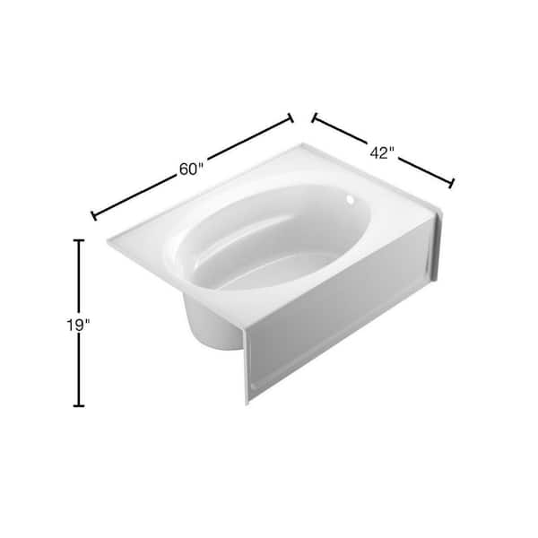 PROJECTA 60 in. x 42 in. Acrylic Right Drain Rectangular Apron Front Soaking Bathtub in White PROJECTA 60 in. x 42 in. Acrylic Right Drain Rectangular Apron Front Soaking Bathtub in White