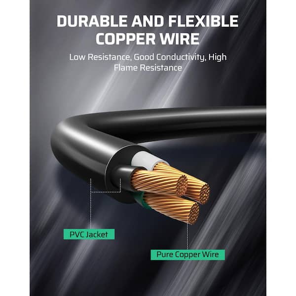 25 ft. 16/3C SJTW Outdoor Extension Cord with Switch and 1 to 3 Splitter for Holiday Light/Stage, Black
